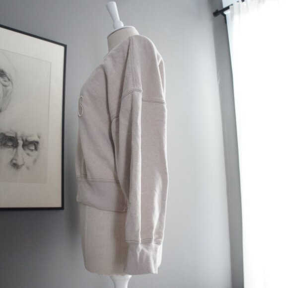 Abercrombie & Fitch Soft AF Embroidered Beige Oatmeal Paris Sweatshirt Size M - Picture 7 of 15